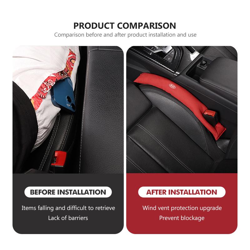 CNR2 For KIA Car Seat Gap Filler Leak Proof Filling Plug Strip Badge Accessories Rio K5 K2 Sportage Ceed Sorento Picanto Stinger Soul