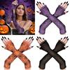Long Halloween Costumes Gloves Spider Web Design Cosplay Party Decorations