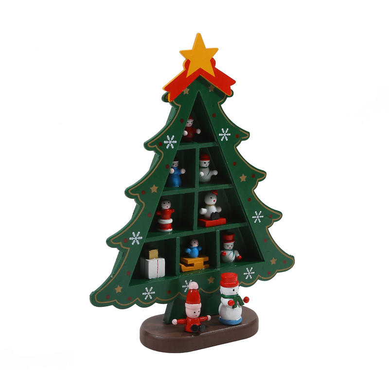 Mini Dřevěná Vánoční Stromková Dekorace Dárek Roztomilá Domácí Stolní Kancelářská Dekorace Párty DIY Dárek Nový Rok Dětský Dárek
