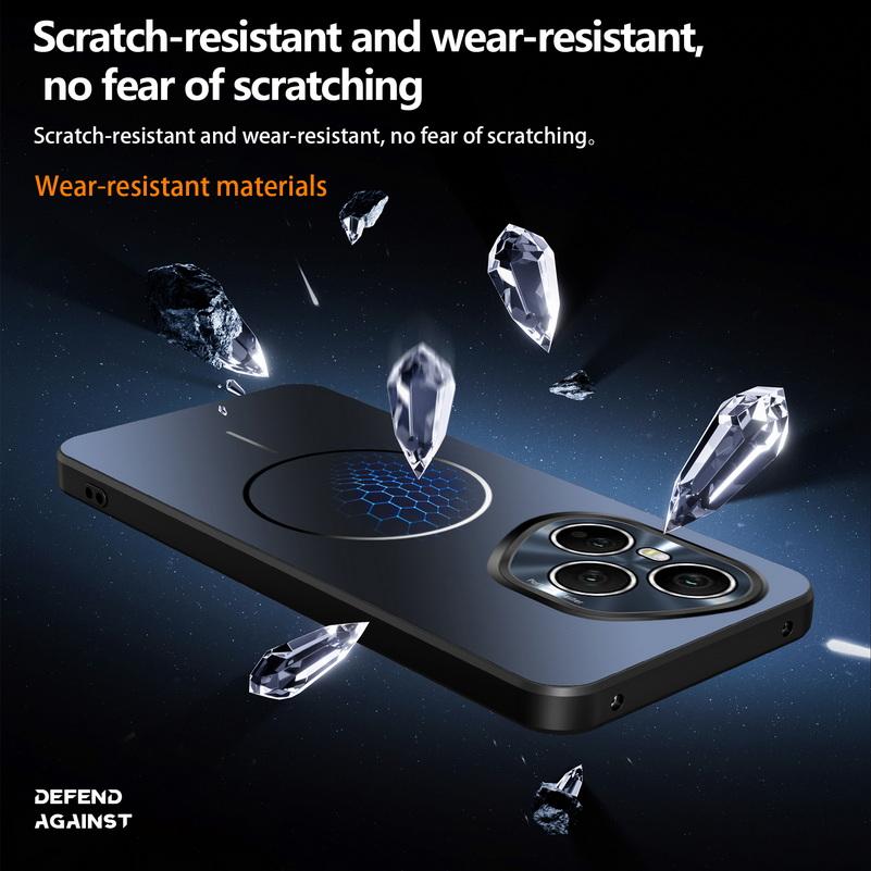 Micro-frosted ice feeling Explosion-proof All-inclusive Lens Magnetic Ring Case For Honor 400 Pro Honor400 Slim Protect Cover