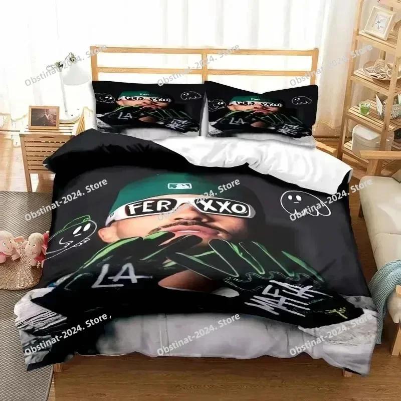 Fashion Ferxxo Feid Rapper Bedding Set Printed Bed Set With Pillowcase Bed Duvet Cover Soft Single Double Queen Super King Size
