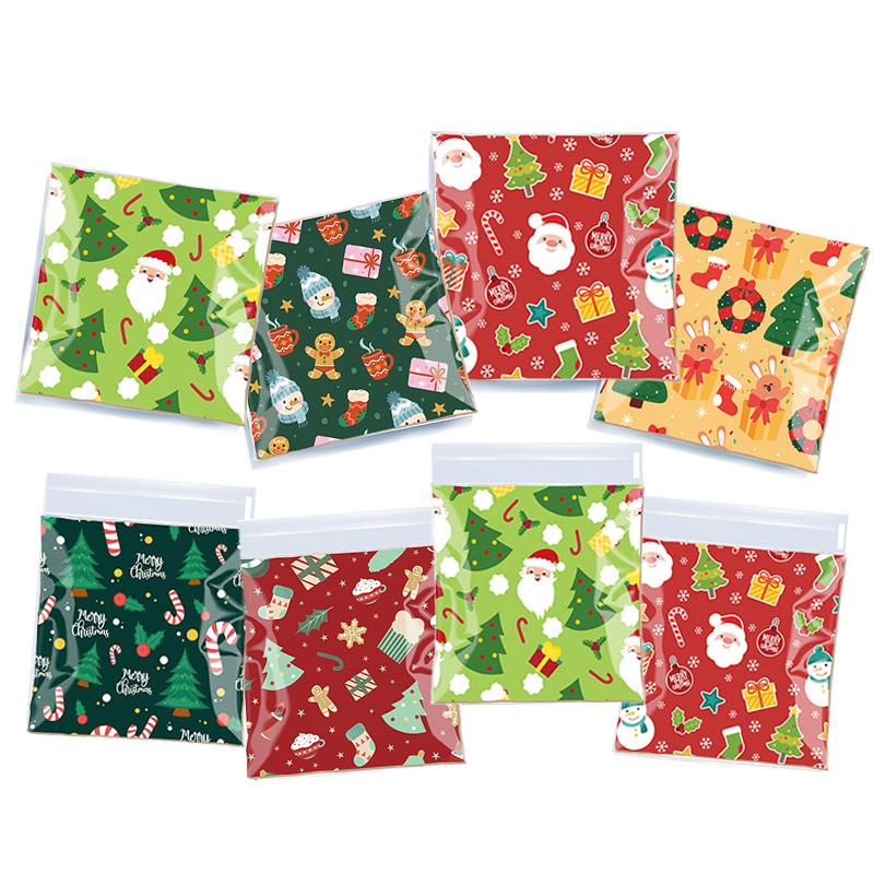100PC Customizable Holiday Cookie Packaging with Snowflake Prints Christmas Cookie and Nougat Packaging Set 10x10+3cm
