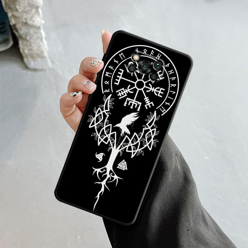 Telefoniümbris Xiaomi Poco X3 Nfc X4pro M3 C40 jaoks Mi 12 11 10 10t 8 Note10 Lite 11ultra 11t Pro F1 Viking Vegvisir logopuu jaoks