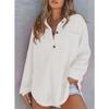 MGHR Women's Fashion Casual Autumn Winter POLO Neck Long Sleeve Blouses & Shirts