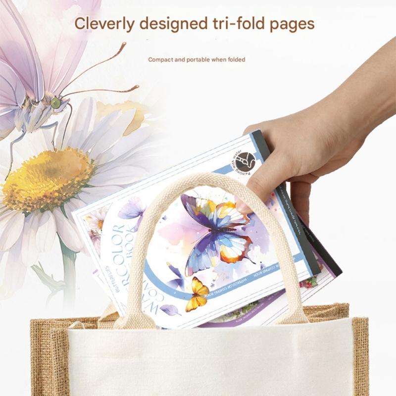 Beginner Friendly Watercolor Coloring Book Features Sketched Designs Blank Pages and Palette Perfect for Creativity