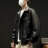 JEEP SPIRIT Men's Casual Faux Leather Lapel Jacket