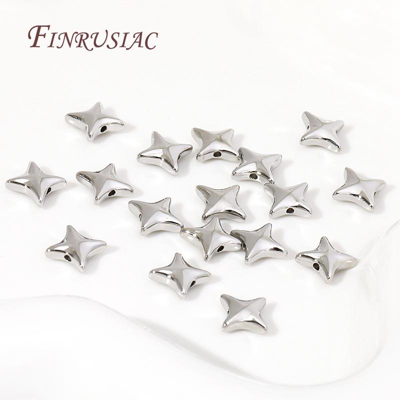 9mm 18K Gold Plated Stern Perlen Abstandshalter Perlen DIY Zubehör, Trenner Für Perlen, Schmuckherstellung Zubehör