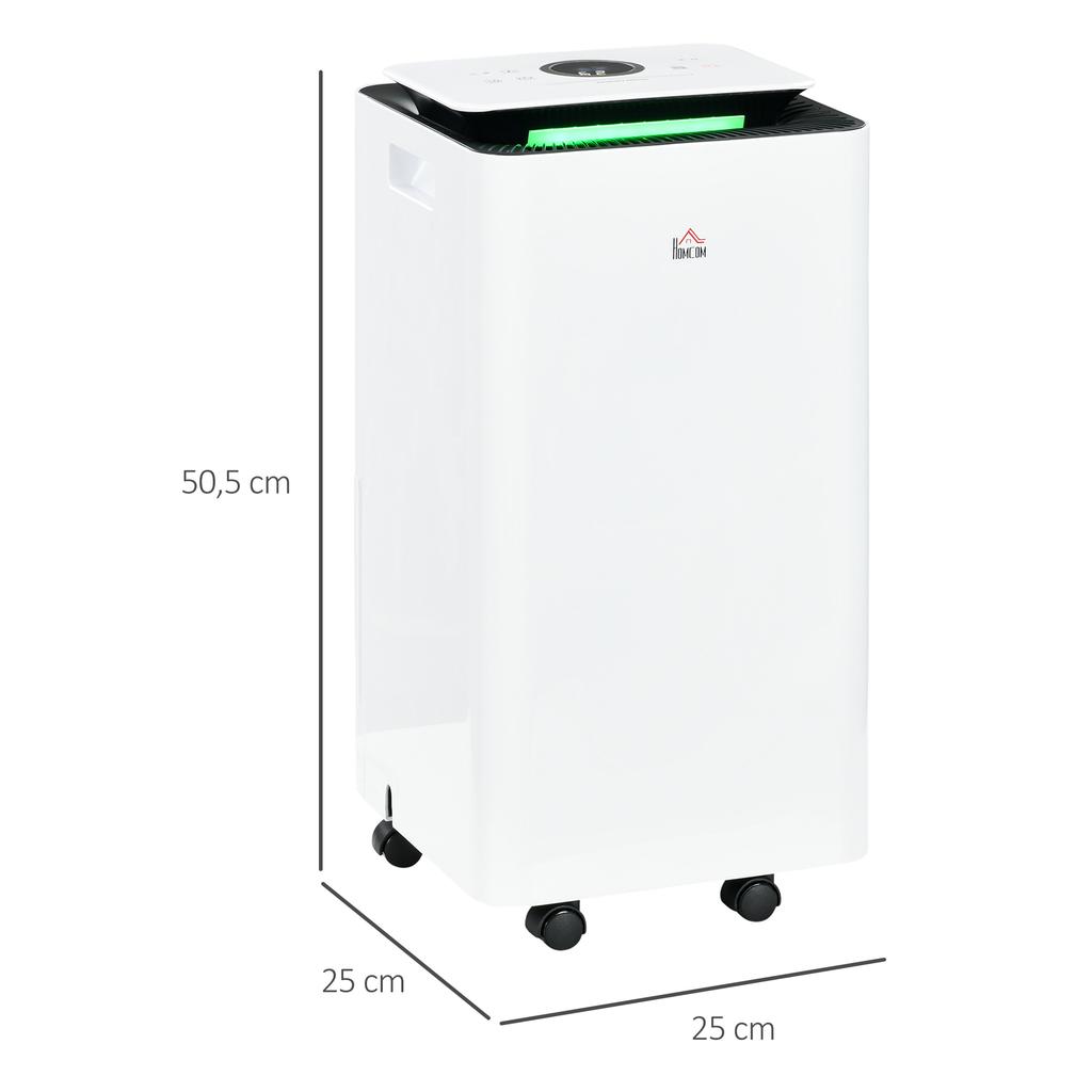 Electric Dehumidifier 10L/day 2.5L Water Tank with 5 Modes 2 Speeds Timer 25x25x50.5cm White