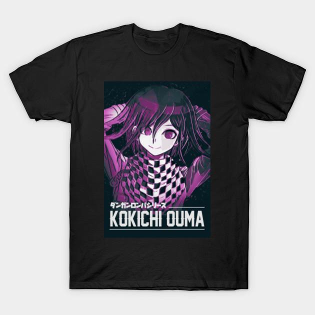 

Мужская черная футболка с принтом Очень большая футболка kokichi ouma Принт на термотрансферной бумаге без вырезания Хлопковая футболка L чёрный