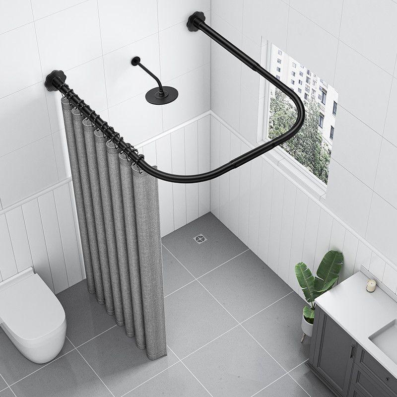 Punch-Free U-Shaped Shower Curtain Set
