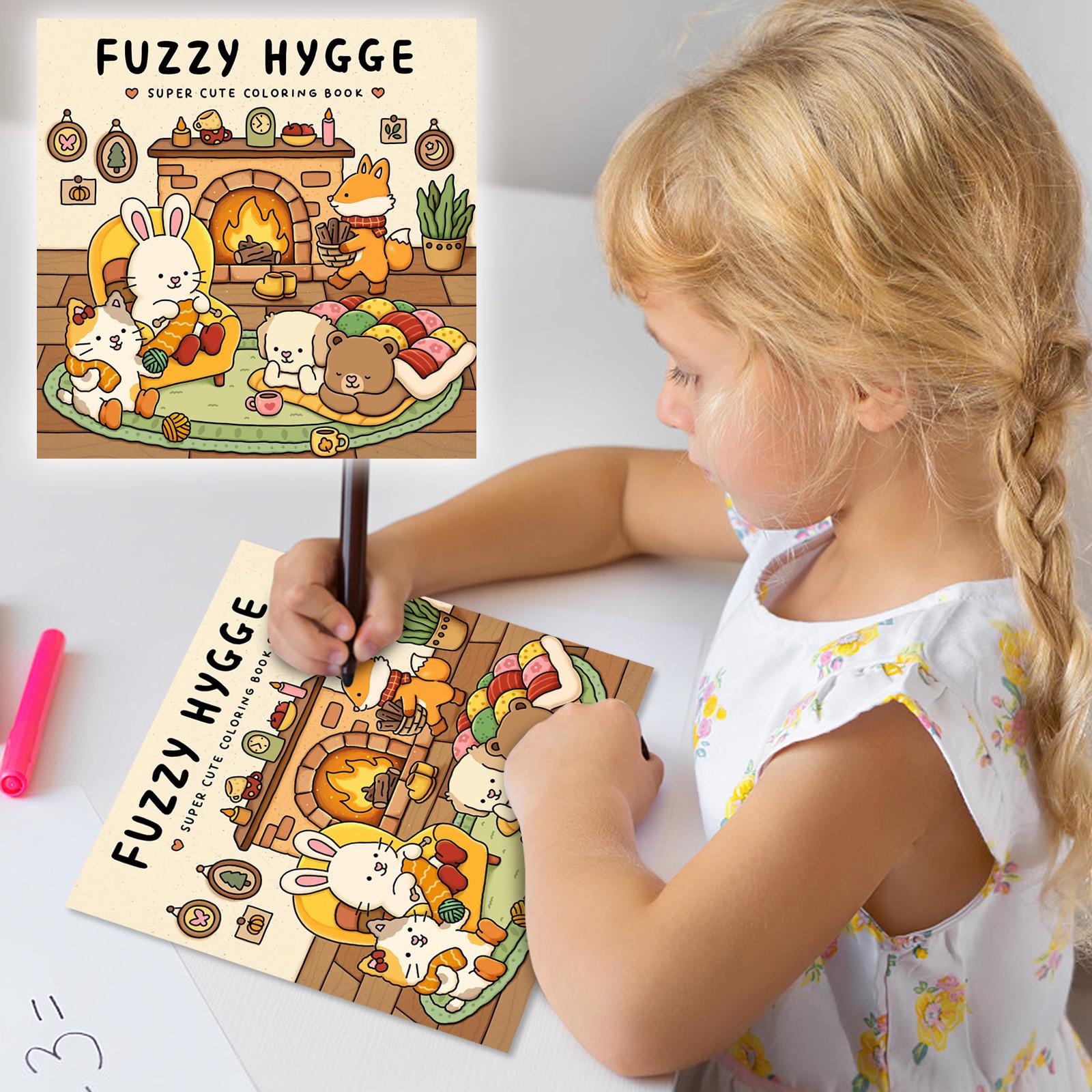 

Раскраска для взрослых и подростков с очаровательными жуткими существами в уютных моментах для отдыха One Size