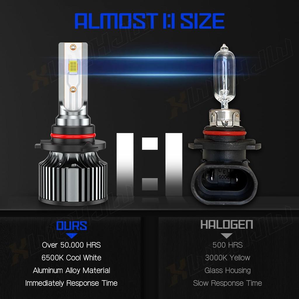 Compatible For GMC Sierra 1500 2500 3500 High And Low Beams Light Bulbs 1999 2000 2001 2002 2003 2004 2005 2006, 6500K White, 500% Brightness, Plug N