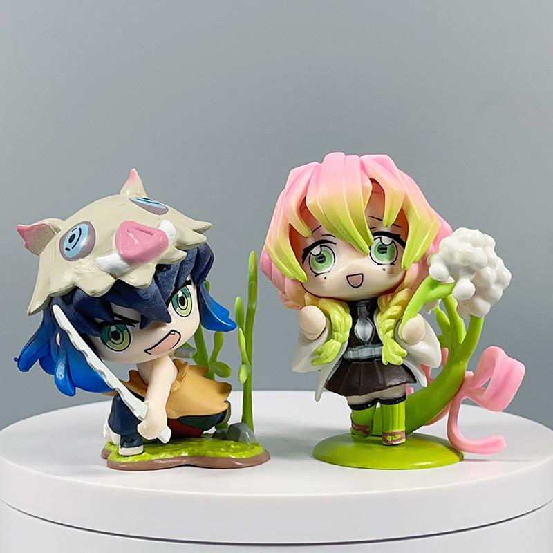Cute And Colorful Demon Slayer Figures With Tanjiro Nezuko Zenitsu In Pvc Material