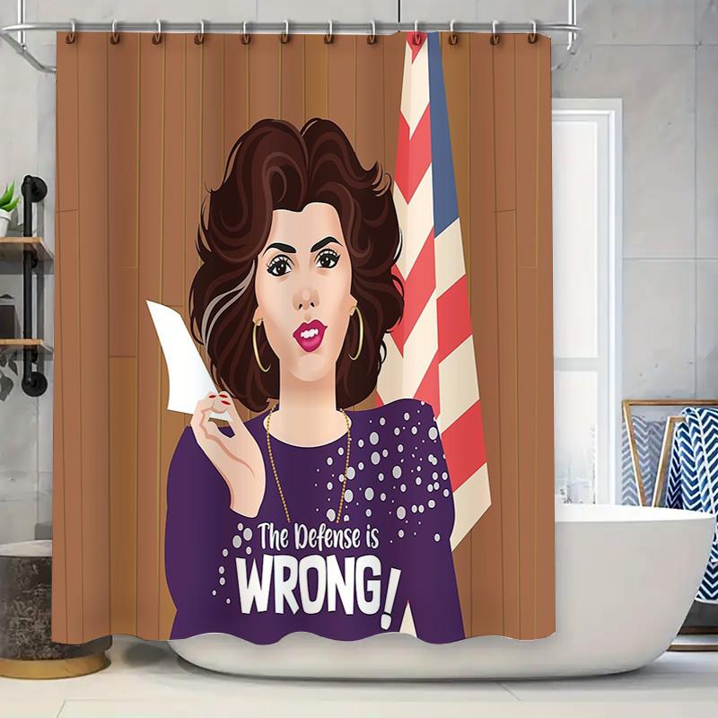 

Vintage American Flag Patriotic Woman Shower Curtain Retro USA Independence Day Decor Bathroom Curtains Home Decor Gifts 90x180cm