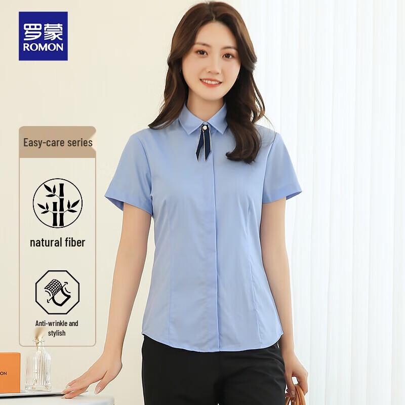 

Luomeng Women s Short Sleeve Anti-Wrinkle Slim Fit Business Shirt 160/84A