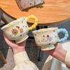 Super Beautiful Cup Cute Polka Dot Puppy Ceramic Mug Children's Milk Breakfast Cup Girl Birthday Gift