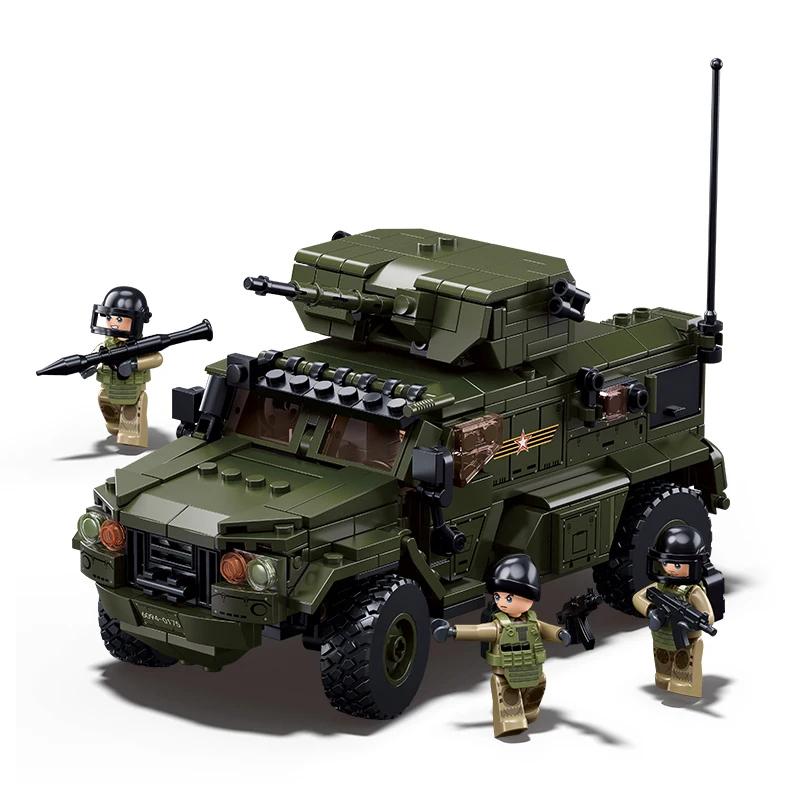 519PCS Military VDVS Assault Armored Vehicle Car Model Building Blocks Sets with 4 Figures Dolls Educational Toys No Box Gifts for Kids