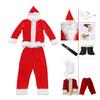 Santa Suit Christmas Santa Clauses Costume for Men Adults 9Pcs Santa Costume Outfits Funny Santa Bear Hat Eyeglass