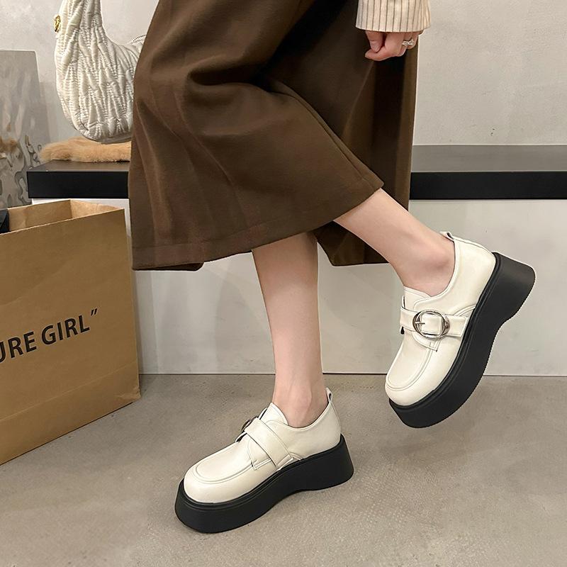 Thick-soled British Style Jk Uniform Small Leather Shoes Women's 2025 New Spring and Autumn Versatile Loafers Popular Big Head Single Shoes