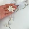 Elegant Floral Pearls Tassels Waist Chain/Necklace Body Jewelry Stylish Accessory For Dresses Parties And Casual Outfit