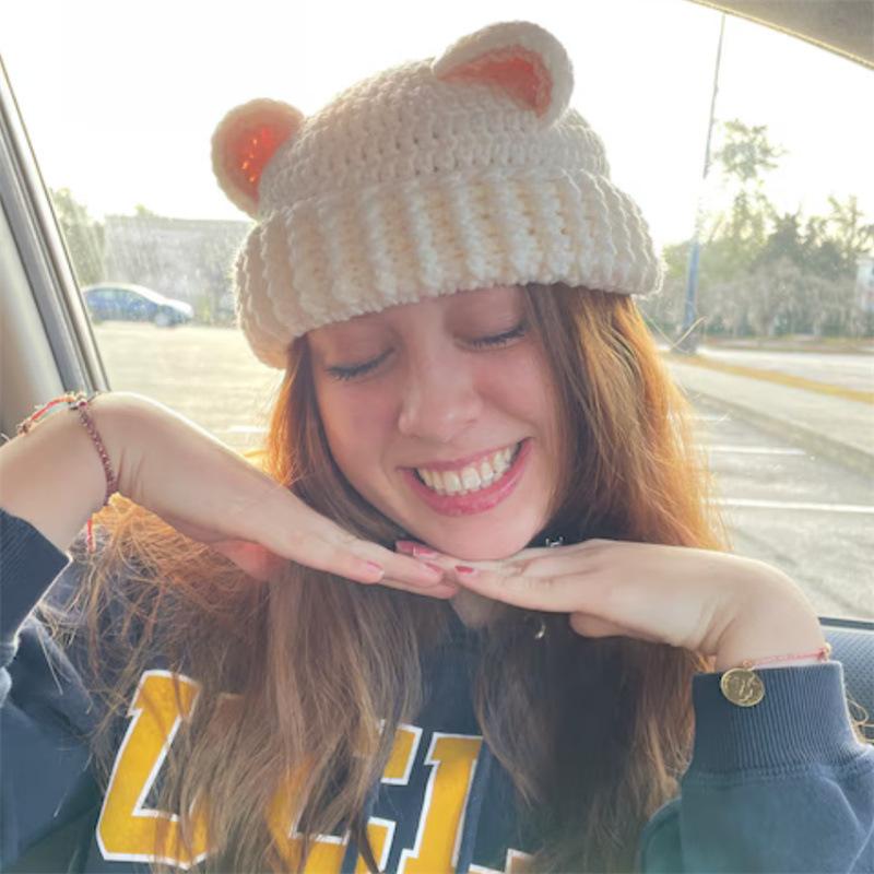 Hand-crocheted Gingerbread Man Hat Christmas Gingerbread Man Hat