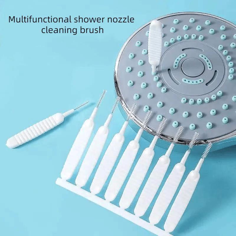 10/20/30PCS Easy-Clean Shower Nozzle Brushes Bathroom Micro Nylon Brush Nozzle Anti-blocking Cleaning Tools Bathroom Accessories
