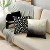 Black And White Collection Geometric Prints Linen Pillowcase Square Bedroom Car Decor Cushion Cover 40Cm/45Cm And 50Cm