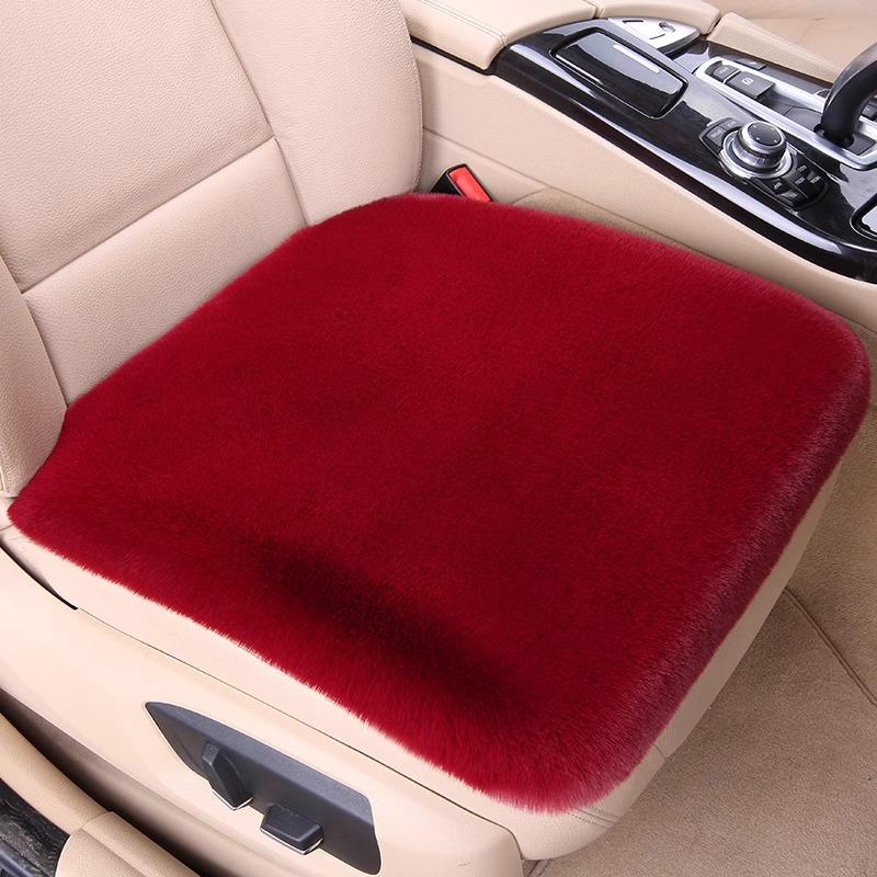 Universal Plush Car Seat Cushion - Thick, Warm, Non-Slip Rabbit Hair for Autumn & Winter