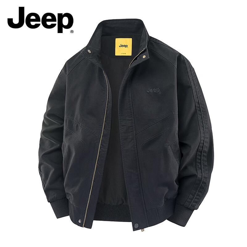 Jeep Men's Vintage Washed Stand-Collar Casual Jacket