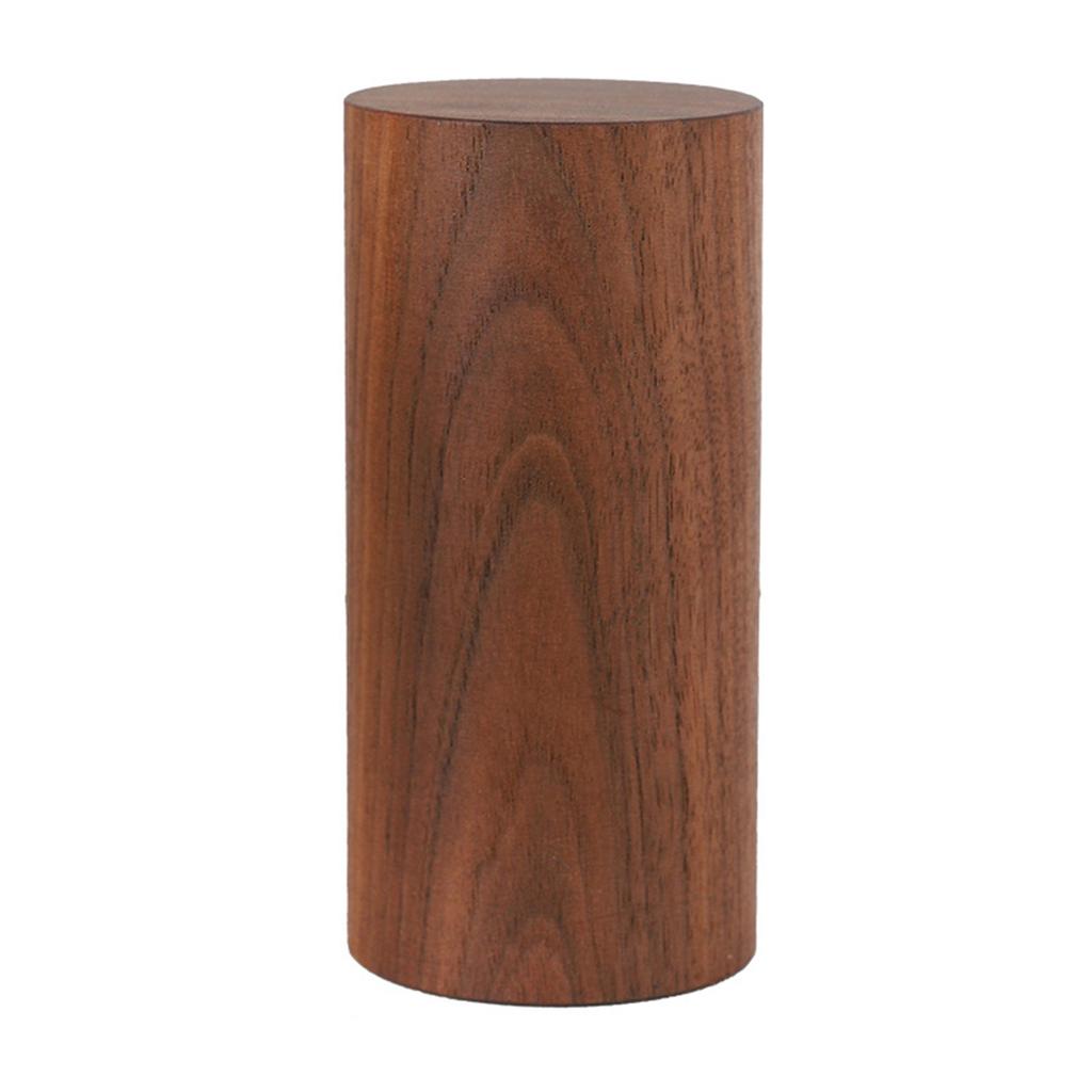 Vintage Dark Brown Cylinder High-end Black Walnut Wood Jewelry Display Stand Storage Column Photo Props Ring Earring Bracket 1Pc