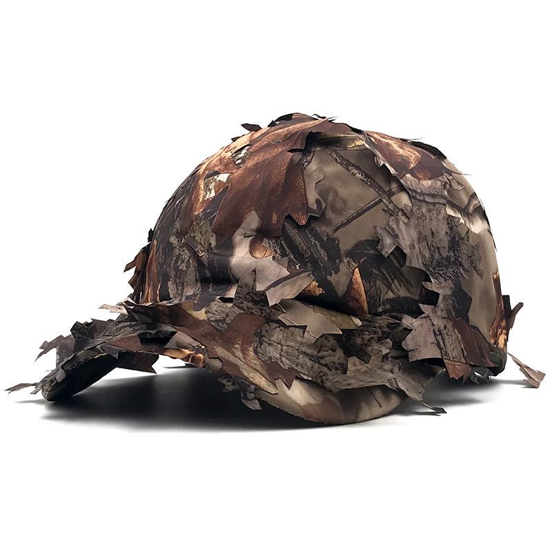 Sun Protection Jungle Leaves Bionic Camouflage Baseball Cap Quick-Drying Cap Outdoor Mountaineering Anti-Terror Camouflage Sniper Cap Adjustable коричневый