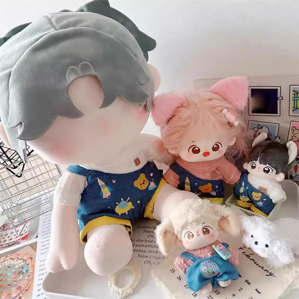 Niannyyhouse Brinquedo de Pelúcia de 10cm com Padrão de Desenho Animado Suéter de Malha Vestido Suéter Acessórios de Boneca de Algodão para Fantasia (Azul)