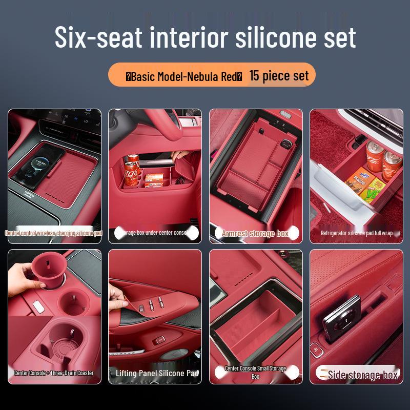 AITO M8 Car Interior Silicone Protector Set - Central Control & Cup Holder Accessories