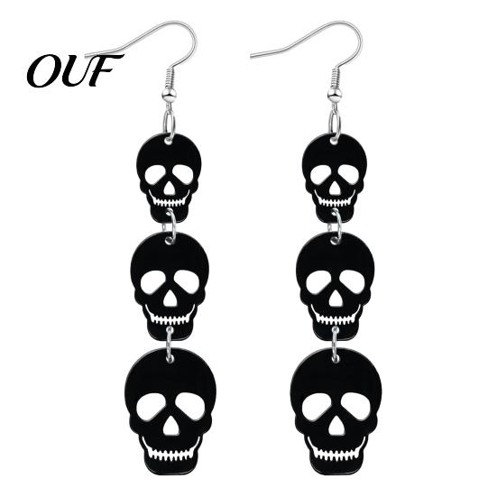 Fashionable Lightweight Earrings for Women 1 Pair Halloween Women, Acrylic Gothic Dangle Earrings, Theme Jewelry Friends Spooky Bat Pumpkin