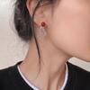 Silver Needle Ankara Red Premium Textured Burgundy Autumn and Winter New Chinese Gourd Earrings Women