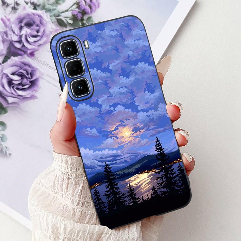 Soft Liquid Silicone Back Cover For Infinix Smart 9 HD Phone Case Infinix Hot 50 Pro+ Pro Plus Marble Gothic Style Cartoon Funda