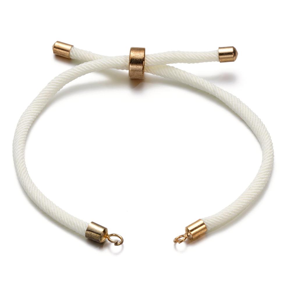 1pc Adjustable Nylon Braided Twisted Cords Slider Friendship Bracelets with Brass Cord End for Jewelry Making DIY Findings
