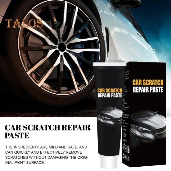 Crème de réparation des rayures de voiture 120 ml, cire de polissage pour réparation des rayures de peinture automobile, remplissage des rayures profondes pour véhicules, kit de suppression des rayures de voiture avec éponge et