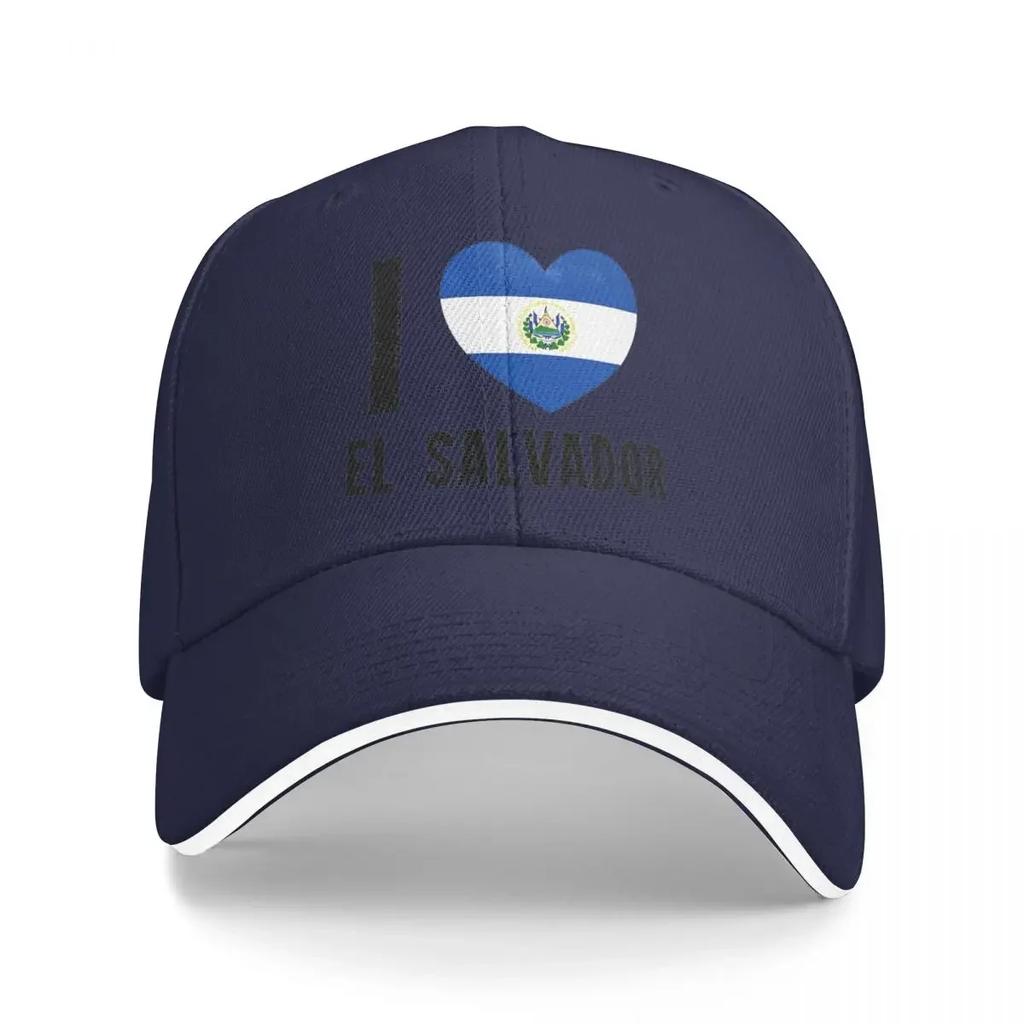 I Love El Salvador El Salvador Flag Baseball Cap Streetwear Hip Hop Hats Spring Women Unisex Outdoor Gym Snapback Cap