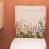 Flower&Butterfly Toilet Tank Sticker Self Adhesive Sticker Bathroom Wall Sticker