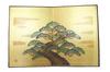 Gold Folding Made In Mini X 30 Folding Screen Pine [Craftsman House] Screen, Japan, Children's Day, (21 Cm), Gold-Painted (Three-Tiered Tree)