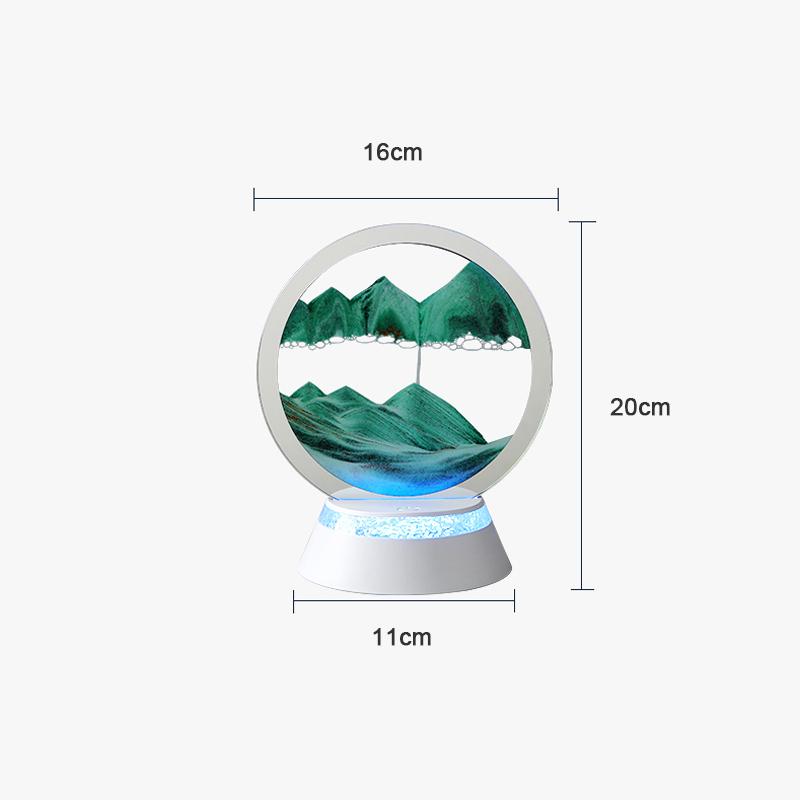 Sandscape Moving Sand Art LED Table Lamp with 7 Color Quicksand Night Light 3D Hourglass Bedside Lamp Office Home Decor Gifts