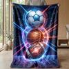 Futuristic Soccer Ball Theme blanket Lightweight Warm Flannel Blanket Decorative Throw Blanket for Home Decoration