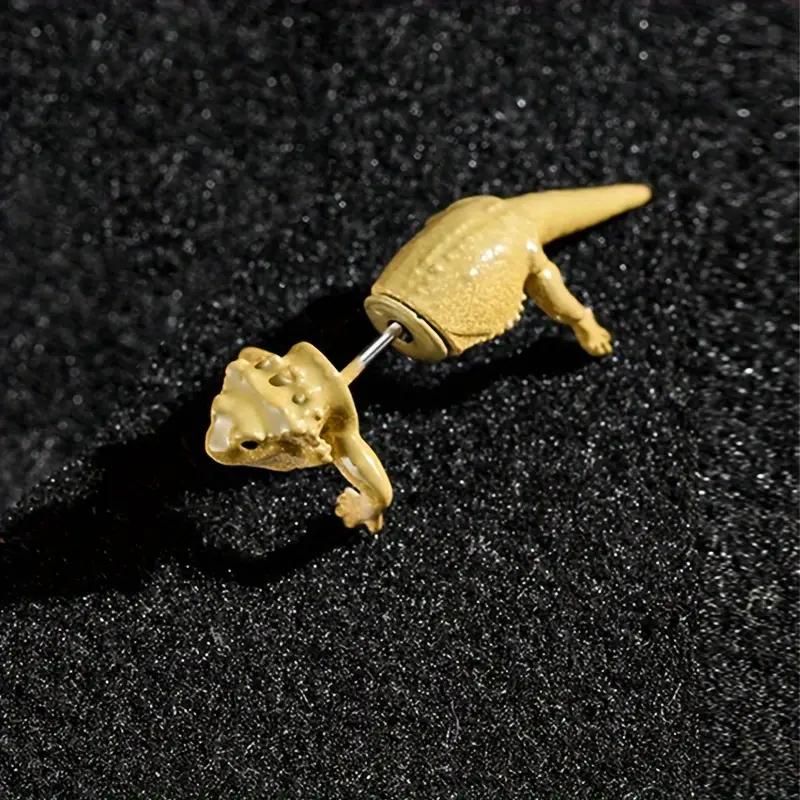1szt. Kreatywna moda zwierzęca jaszczurka stadniny kolczyki-świąteczne kolczyki dla mężczyzn biżuteria akcesoria