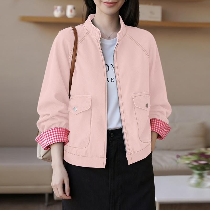 ZANZEA Frauen Casual Stehkragen Langarm Dünne Strickjacke Outwear