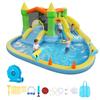 Inflatable Bounce House, 12.5 X 13.1 X 6.5 Ft Inflatable Bounce House Water Slide, Bouncer Castle with Castle Bounces, Basketball Hoop