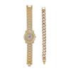 Bling-ed Out Round Luxury Men's Watch with Bling-ed Out Cuban Bracelet - L0504B - Gold/Gold