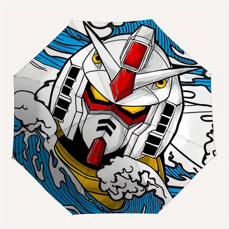 

1pc Gundam Waves Automatic Open/close Umbrella, Heavy-Duty Iron Frame, Folding Portable Design, Travel, Everyday Use171