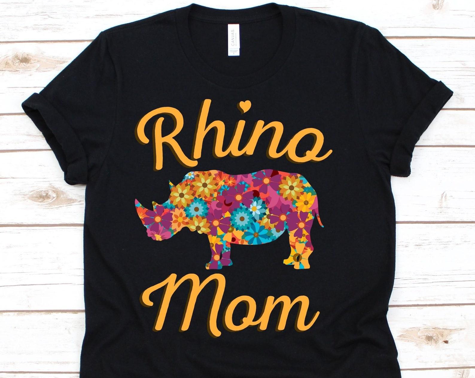 Rhino Mom Shirt, Rhino Shirt For Mamas And Moms, Mother s Day Gift, Rhino Shirt, Rhinoceros, Africa, Safari, Rhinoceroses, Mommy T-shirt XL