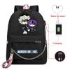 High Quality Murder Drones Fashion Backpacks Students Anime Back Pack USB Charging Outdoor Backpack Boys Girls Book Bags Mochila